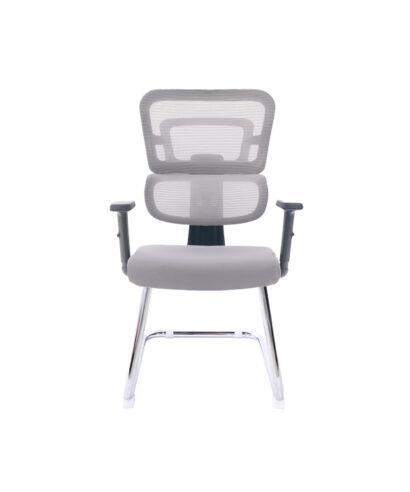 كرسي زوار شبكي رمادي وودي