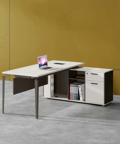 نيو ميامي مكتب 140 سم ابيض وودي