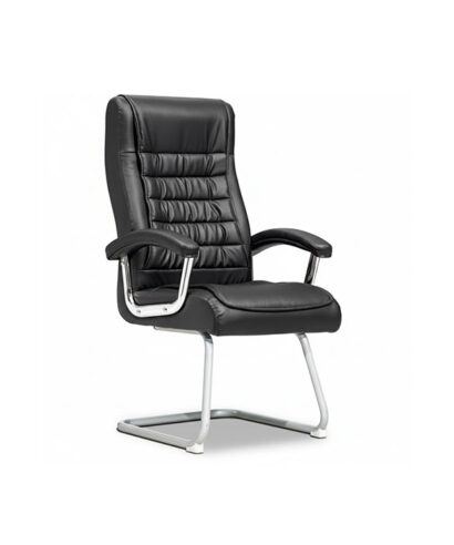 نيرون كرسي زوار جلد أسود وودي