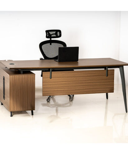 ناقو مكتب 200 سم قطعتين بني وودي