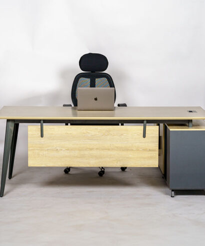 Nago Office 200cm 2 Pieces Grey Wood